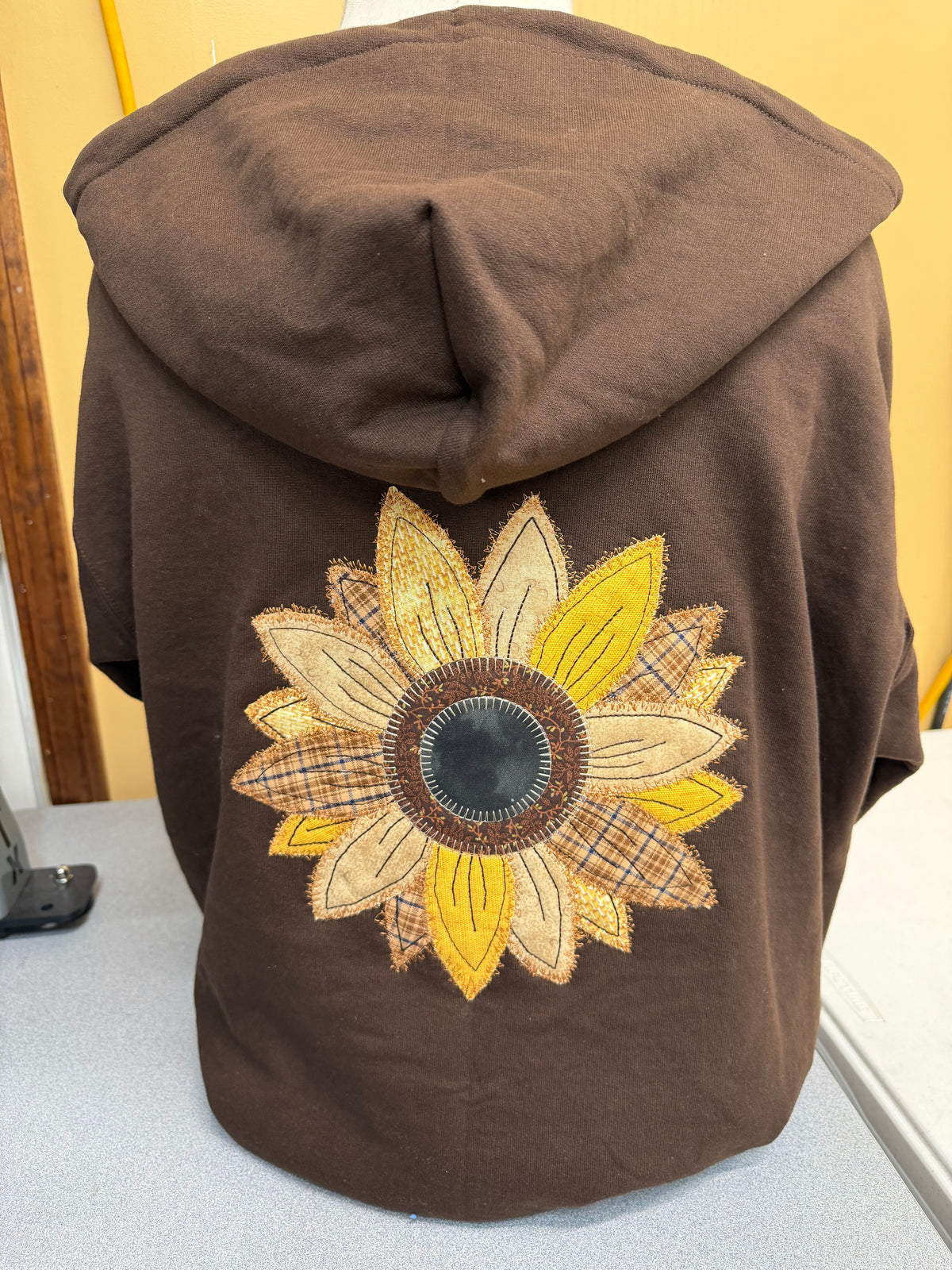Brown Zip Hoodie Fall Sunflower S-4X