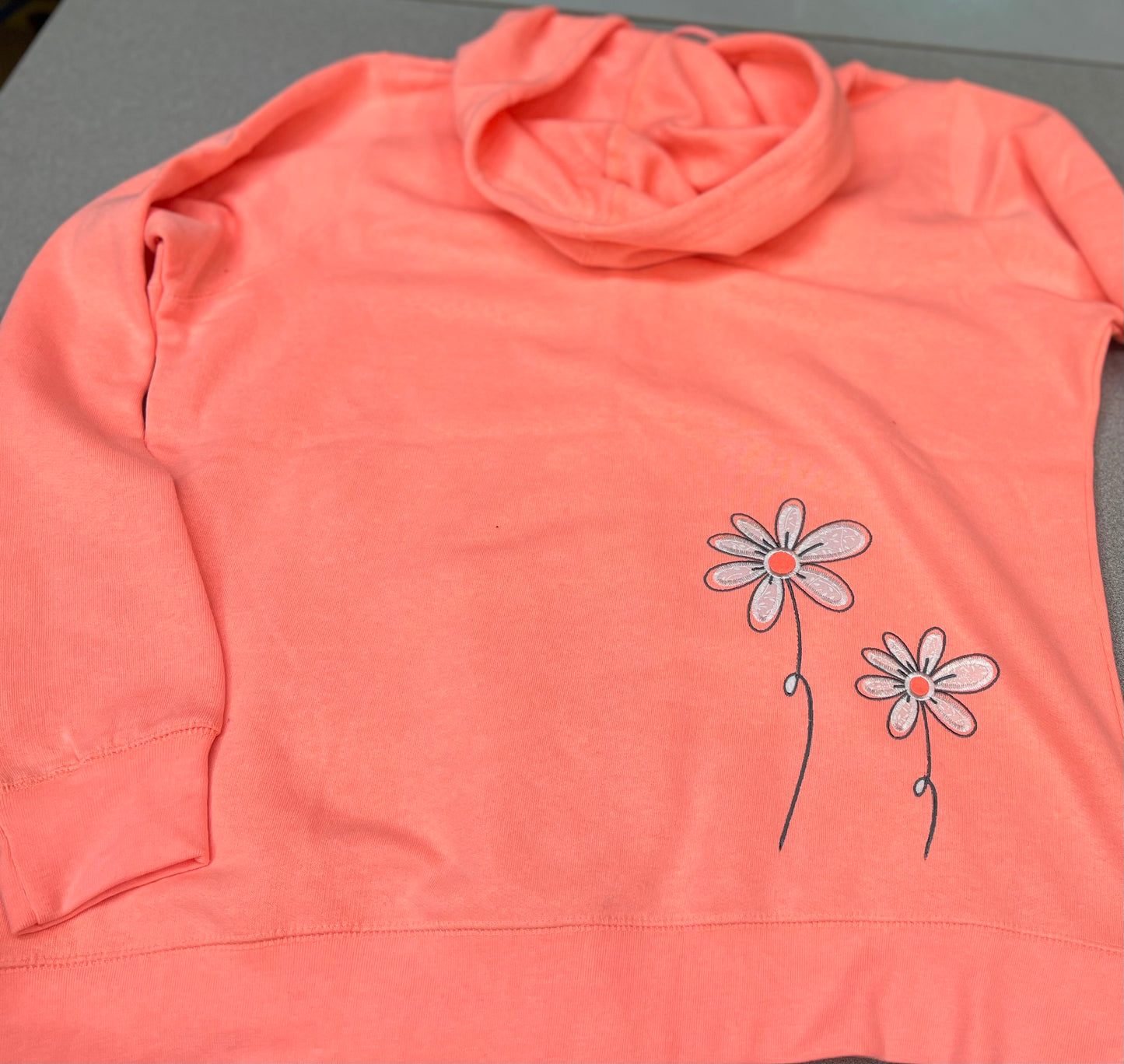 Peach Flower Zip Hoodie S-4X