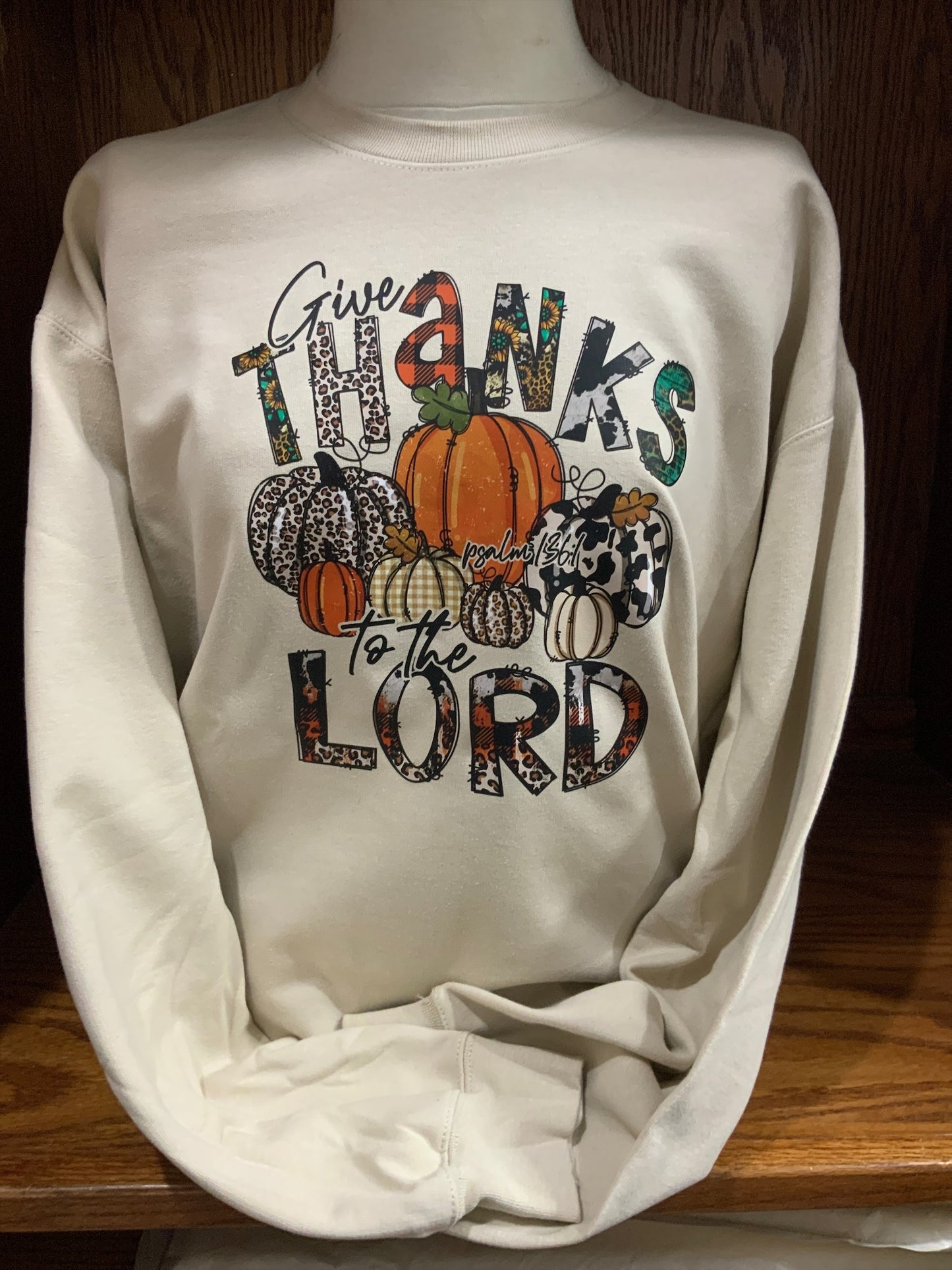 Give Thanks Cream Crew Sweatshirt S-4X