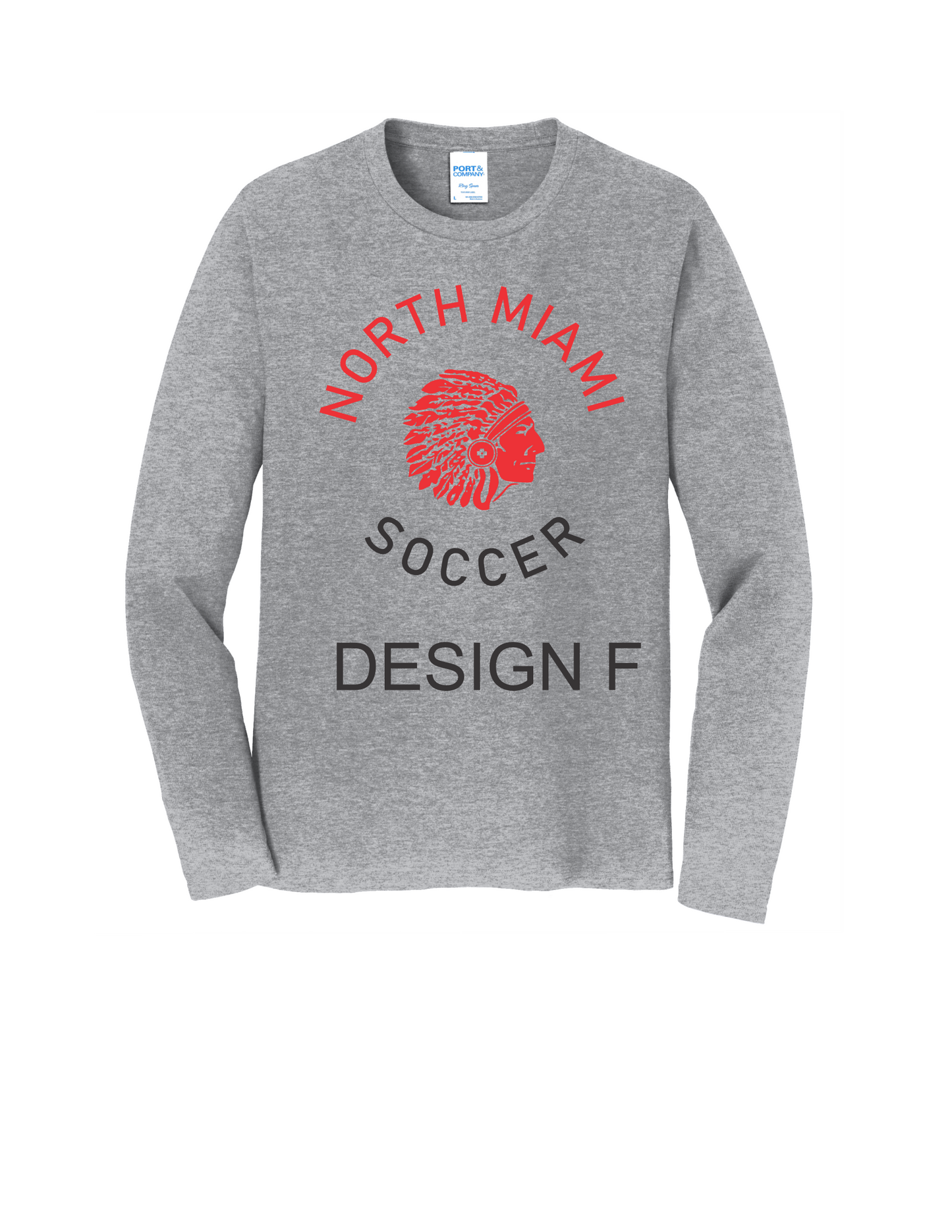Grey Port & Company® Long Sleeve Fan Favorite™ Tee Plus Size