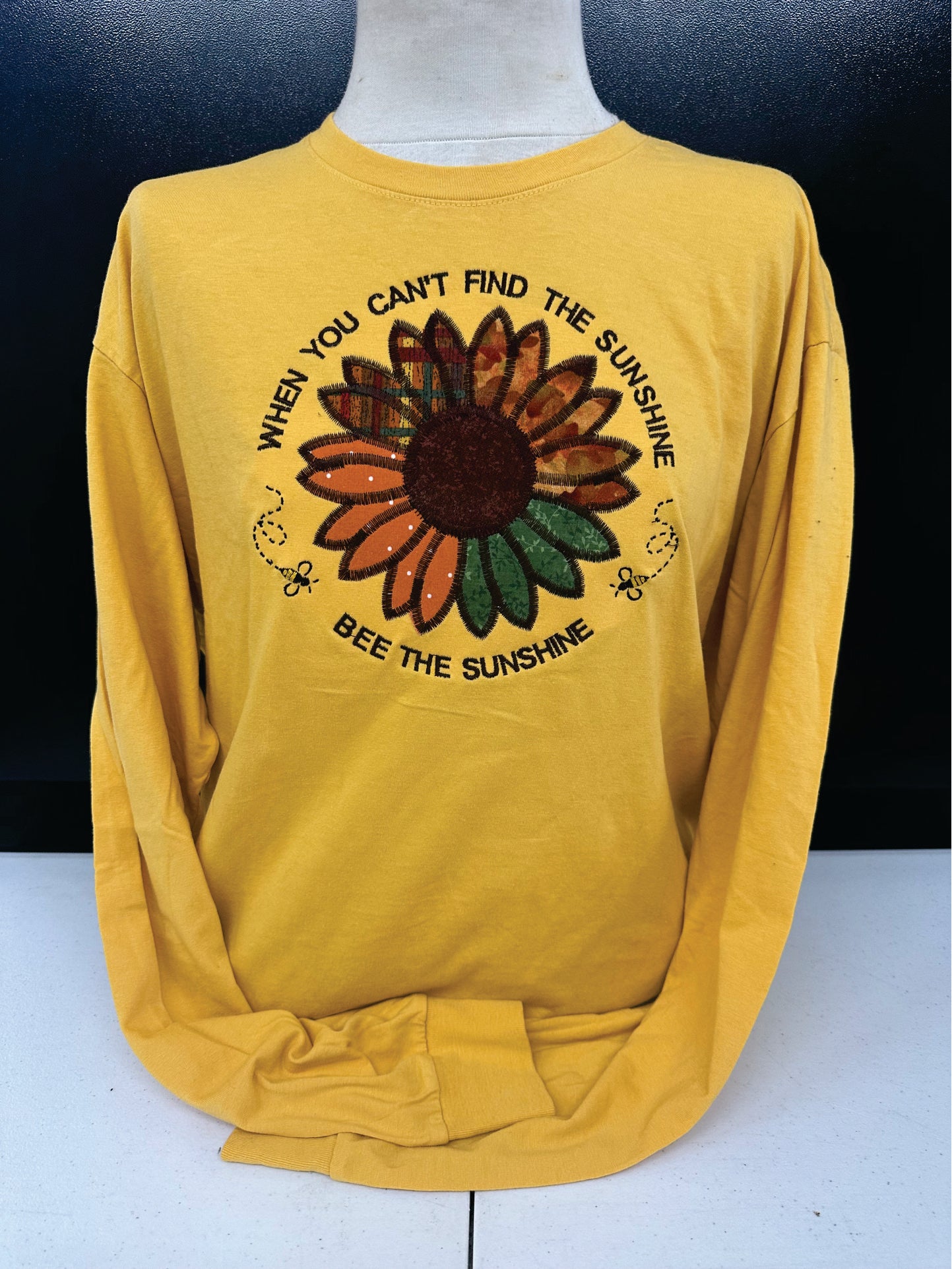 Sunflower Sunshine Garment Dyed Long Sleeve T-Shirt S-4X