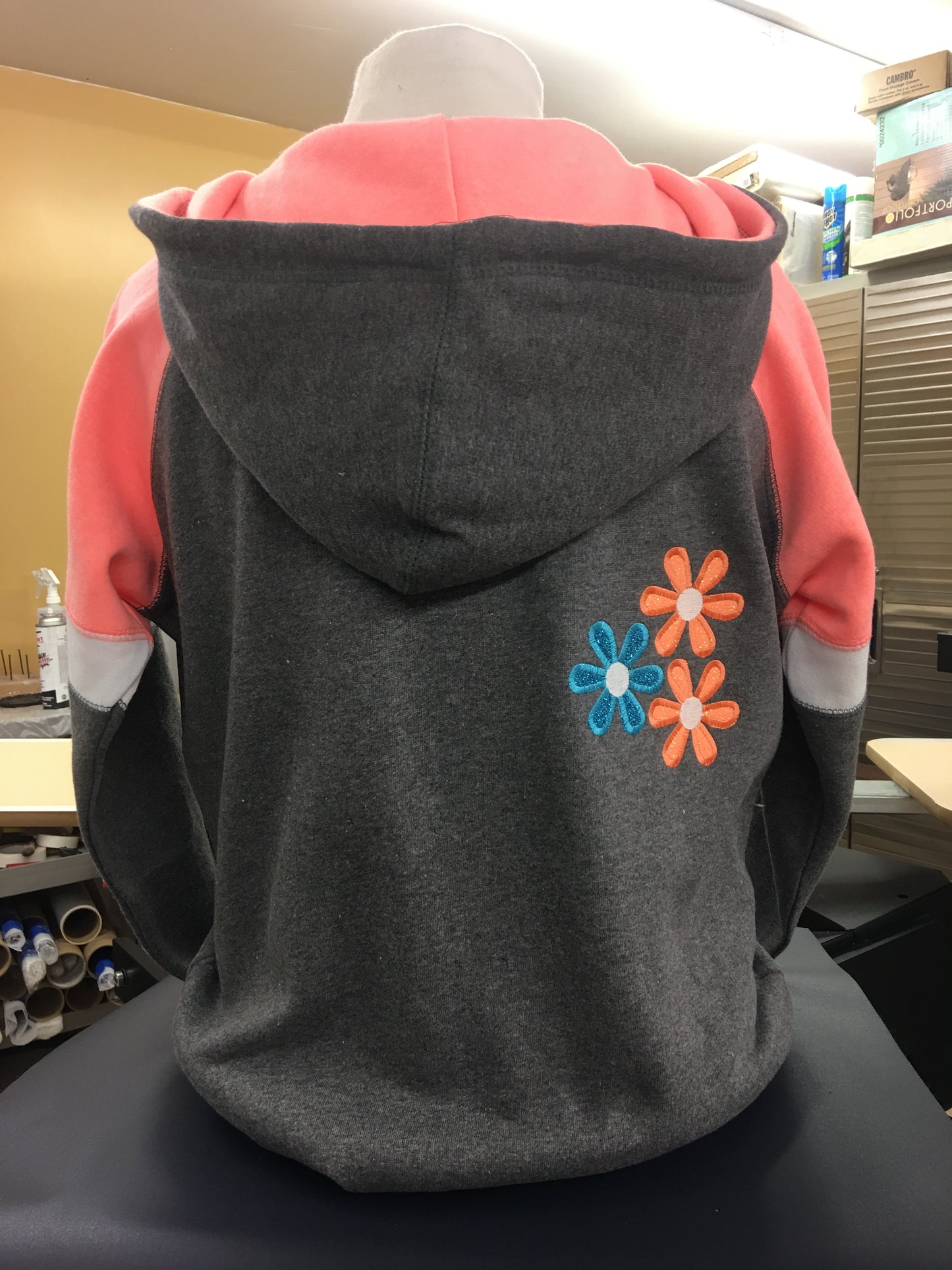 Peach/Grey Zip Hoodie SM-4X