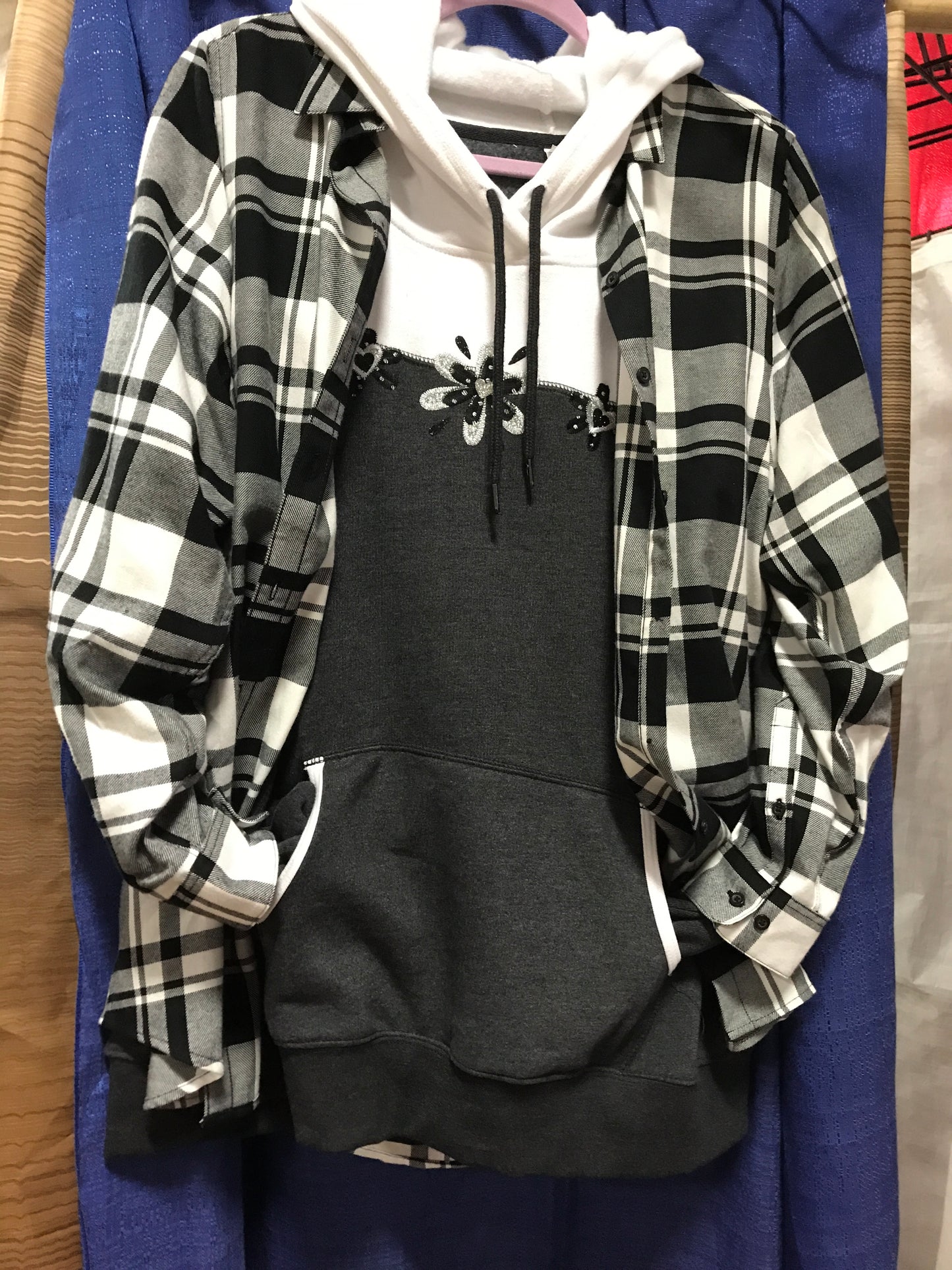 Black/White Flannel Shirt SM-XL