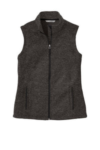 This vest is a sweater vest. It is a nice fit that compliments the ladies. It is sized 1 size small for xl through 4x.
