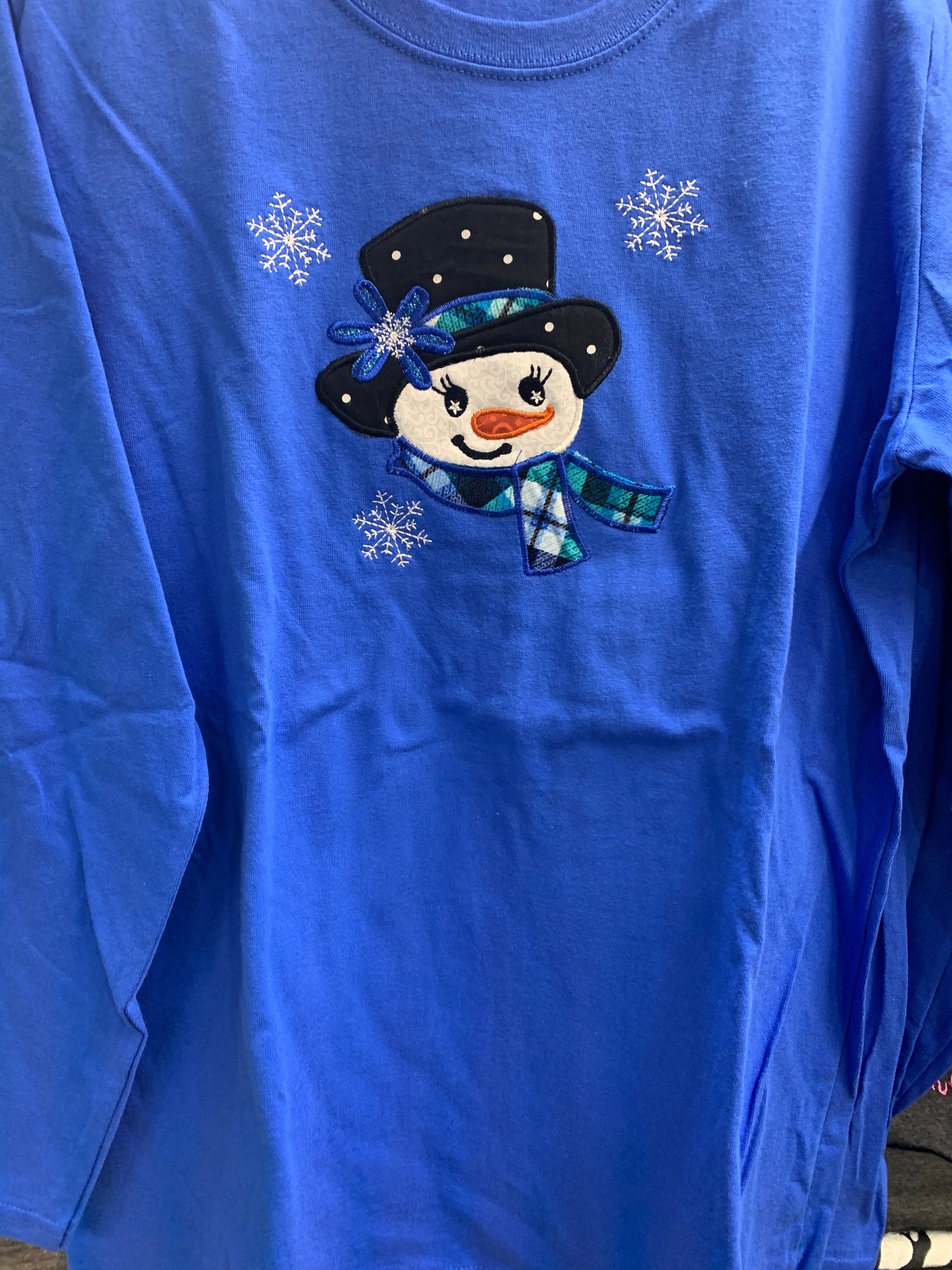 ROYAL BLUE SNOWGIRL LONG SLEEVE T-SHIRT SM-4X