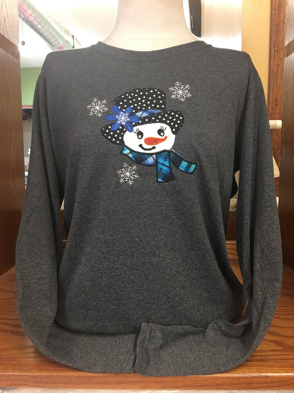 Charcoal Snowgirl Long Sleeve T-Shirt SM-4X