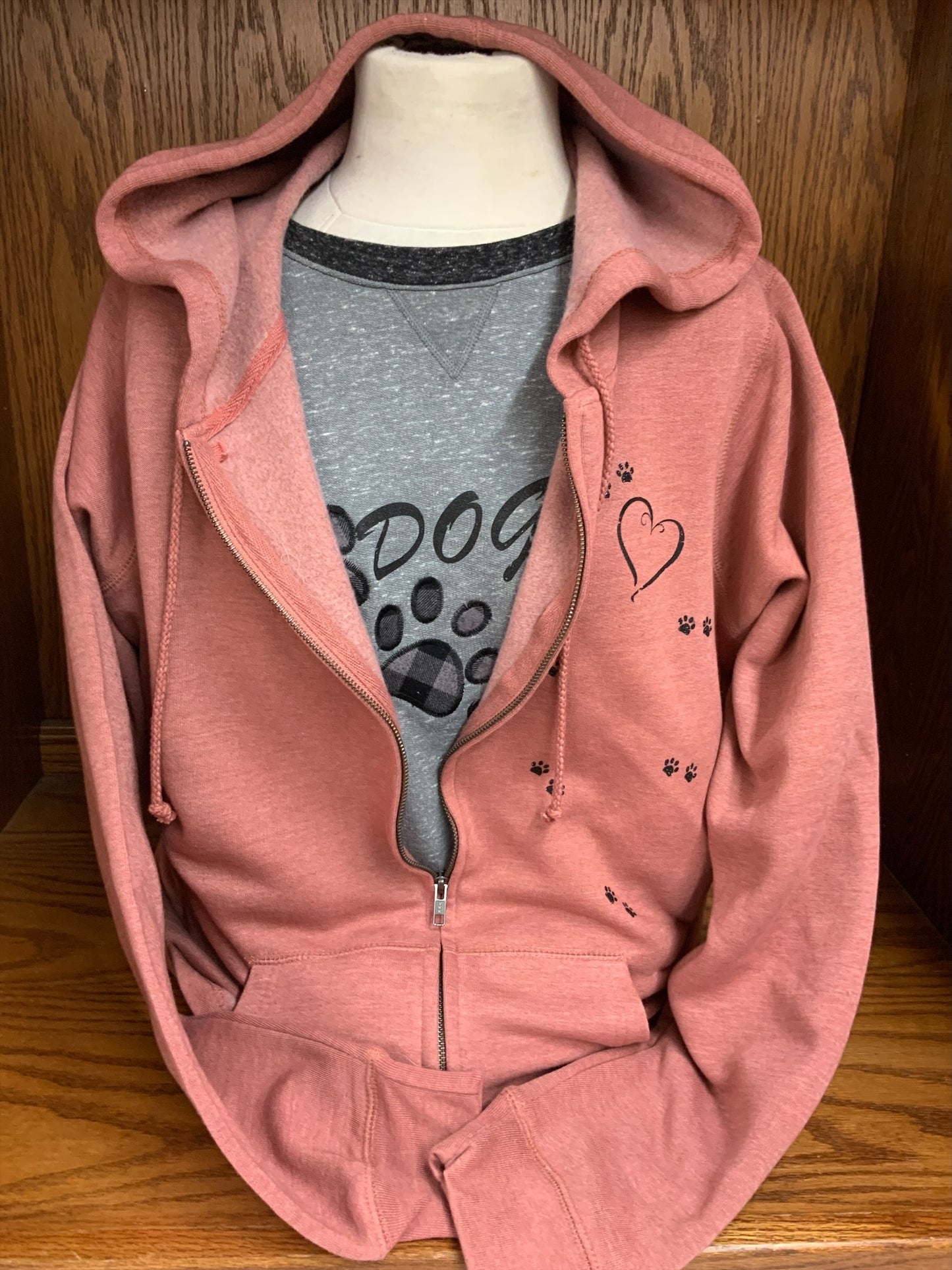 Mauve Dog Mom Zip Hoodie S-4X