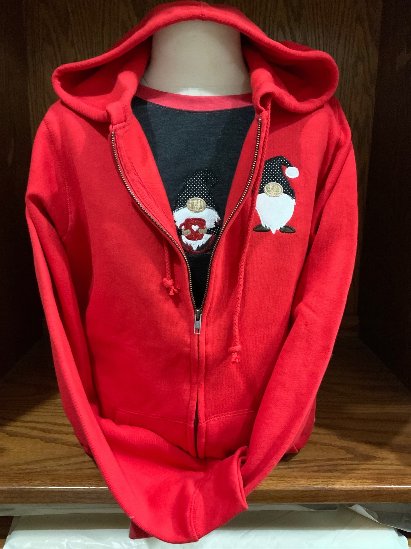 Red 3 Gnome Zip Hoodie S-4X