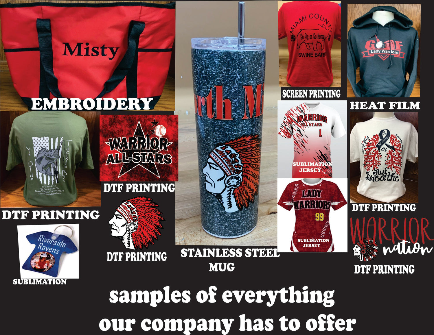 Samples of all our different things we do in our shop
