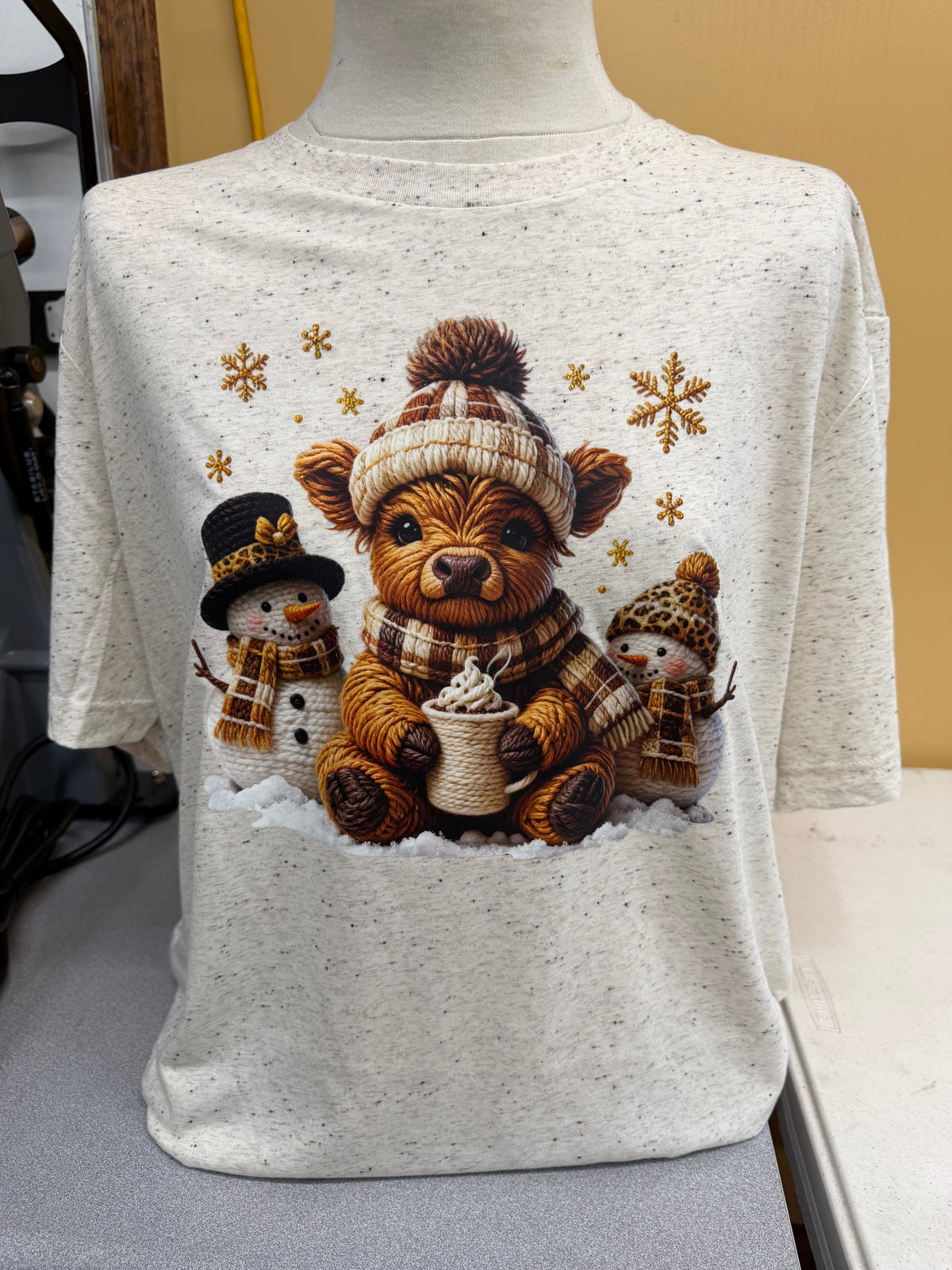 Speckled Cow Snowman T-Shirt SM-3X