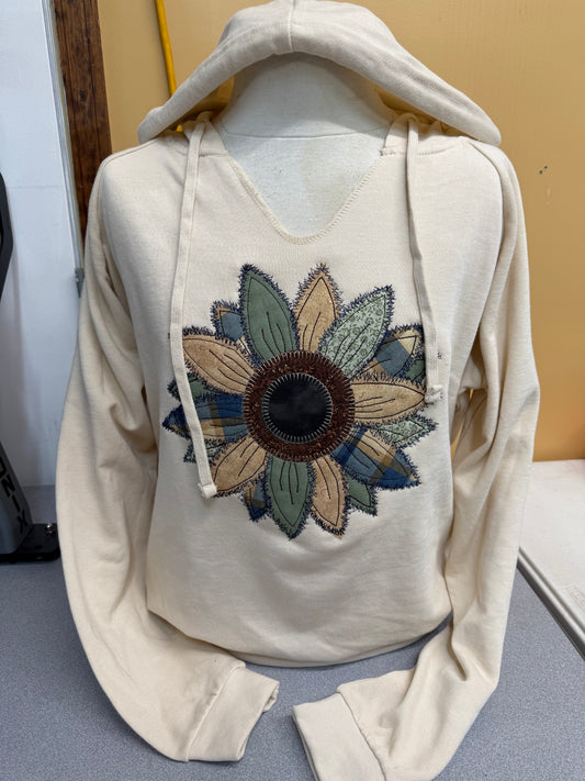 Beach Fleece Hoody (Natural Sunflower Blue/Green) S-4X