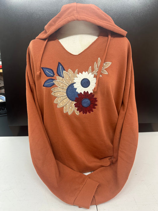 Beach Fleece Hoody (Rust 1/2 Sunflower) S-4X