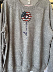 Grey Americana Crew Sweatshirt  S-3X