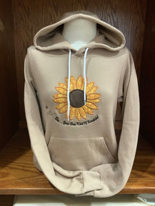 Tan Sunflower Hooded Sweatshirt