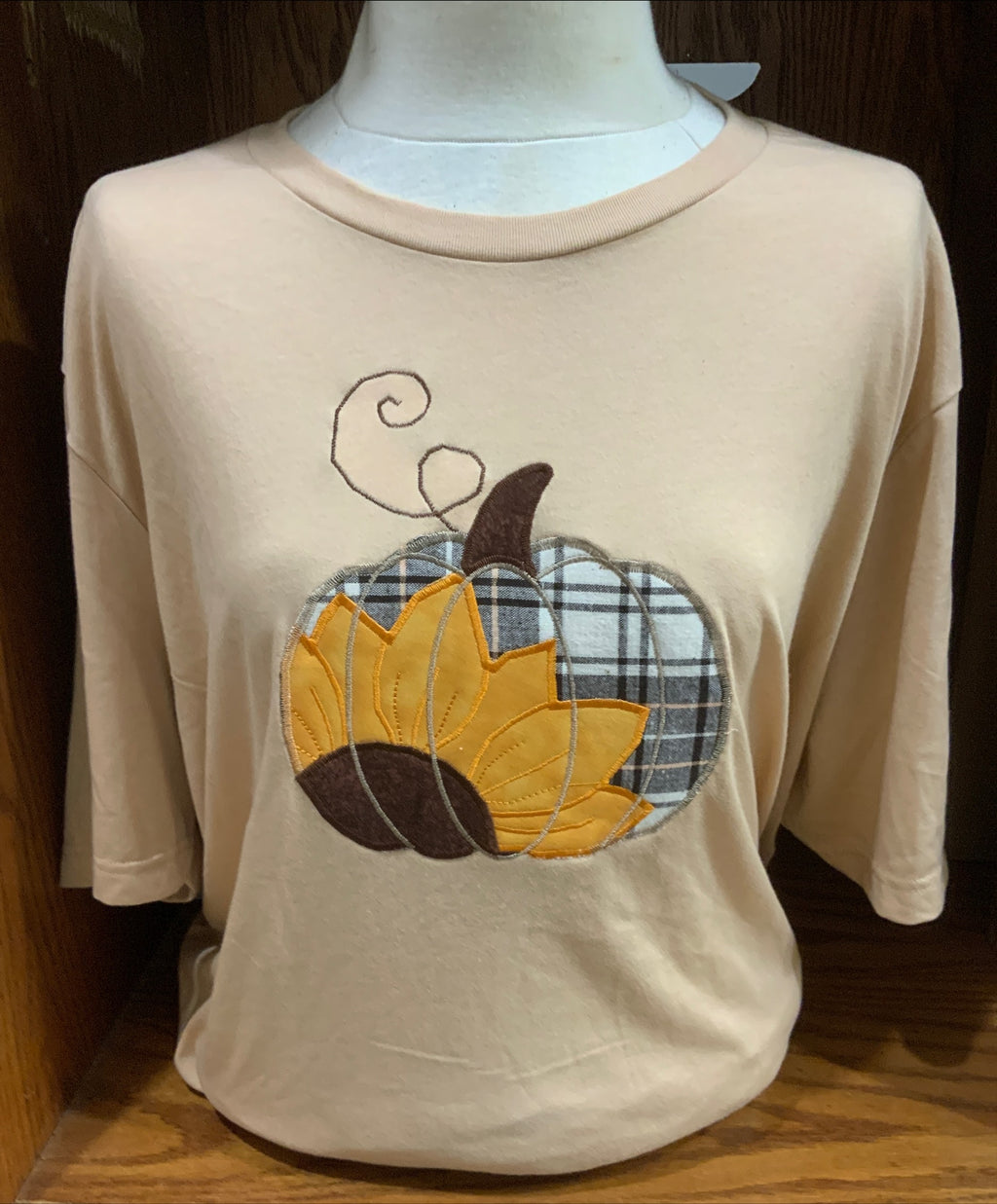 Applique Pumpkin Sunflower T-Shirt SM-3X