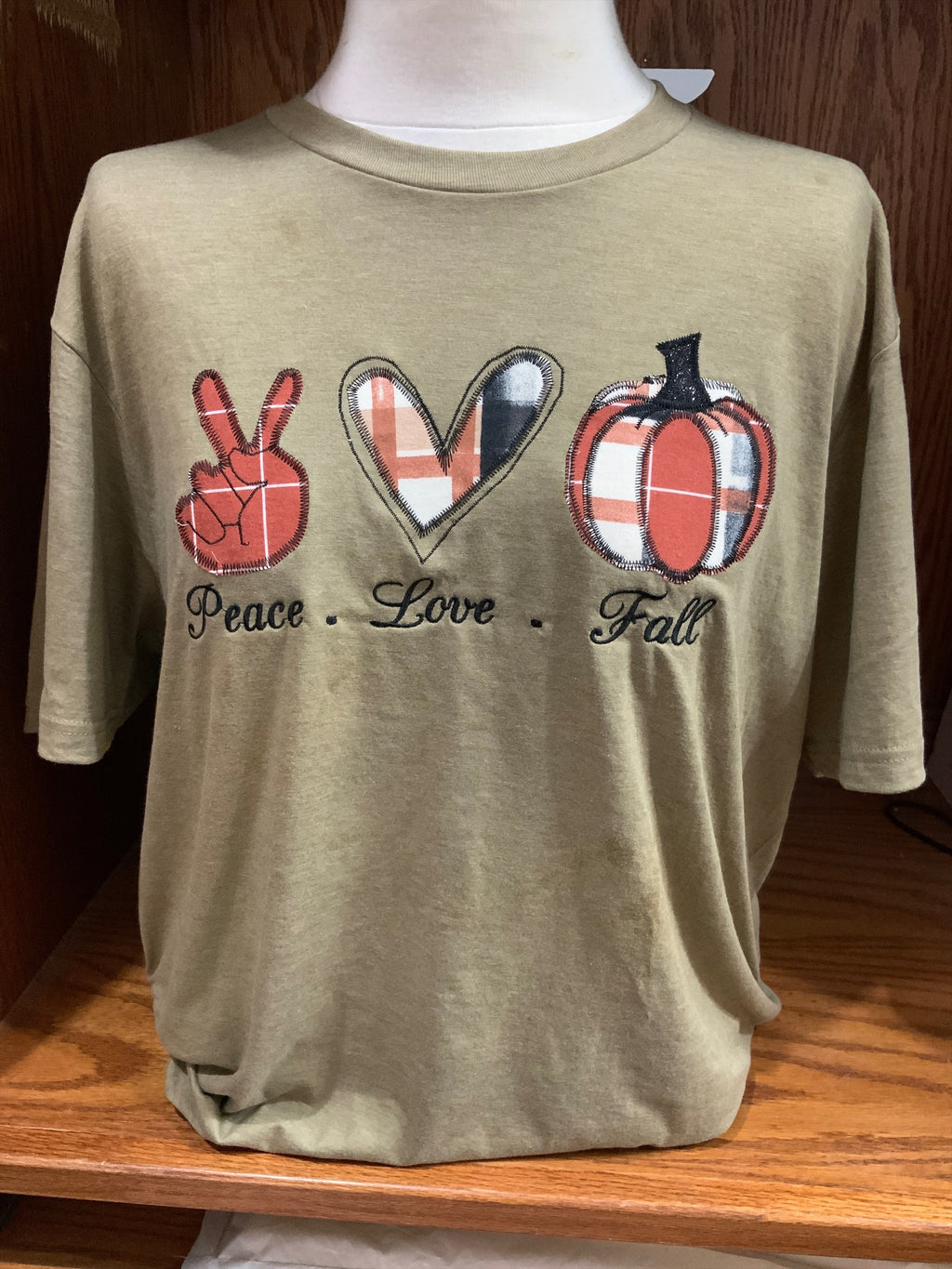 Applique  Peace Love T-Shirt SM-3X