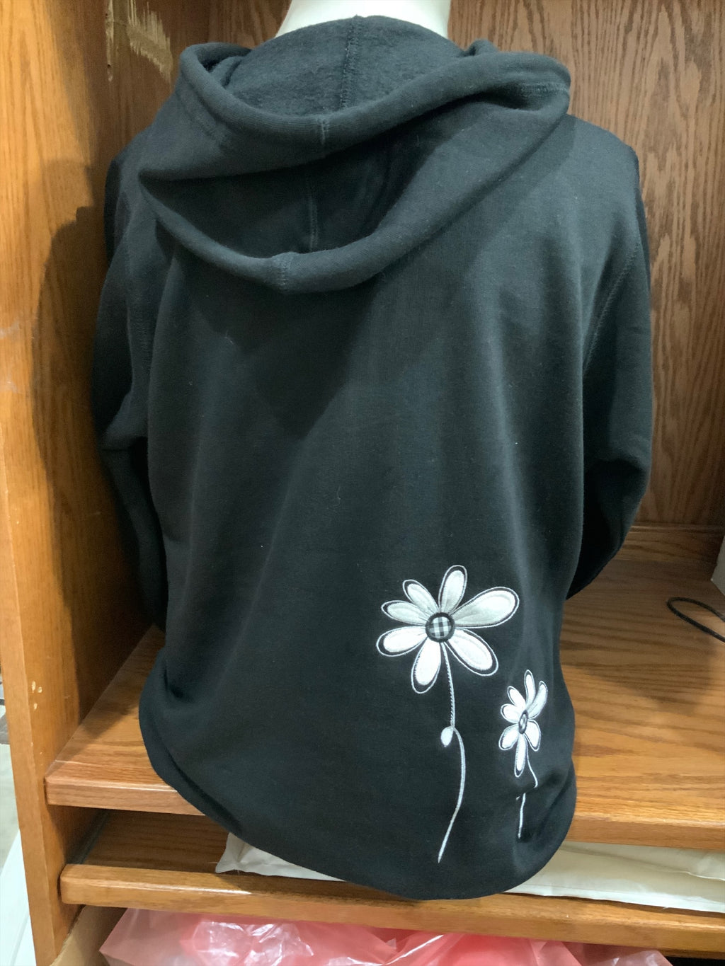 Black Flower  Zip Hoodie S-4X