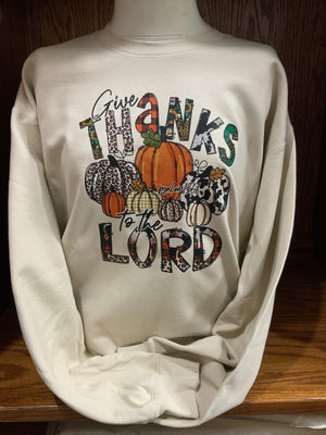 Give Thanks Cream Crew Sweatshirt  S-4X