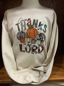 Give Thanks Cream Crew Sweatshirt  S-4X