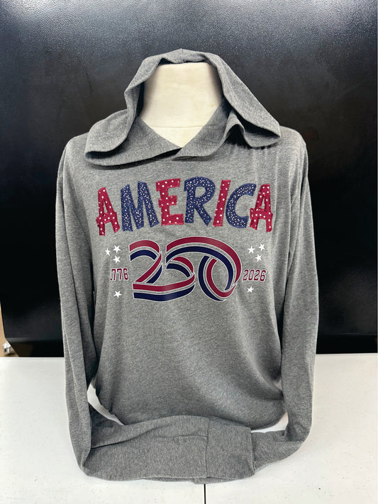 Light Weight T-Shirt Hoody America 250 S-4X
