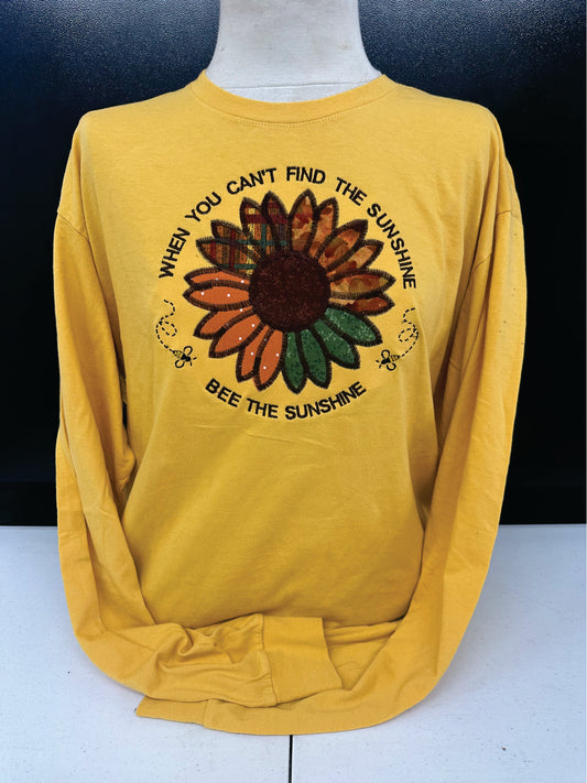 Sunflower Sunshine Garment Dyed Long Sleeve T-Shirt S-4X