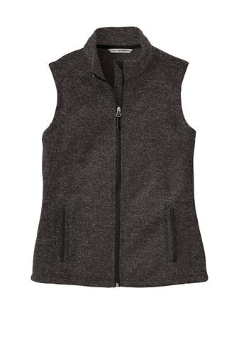 This vest is a sweater vest. It is a nice fit that compliments the ladies. It is sized 1 size small for xl through 4x.