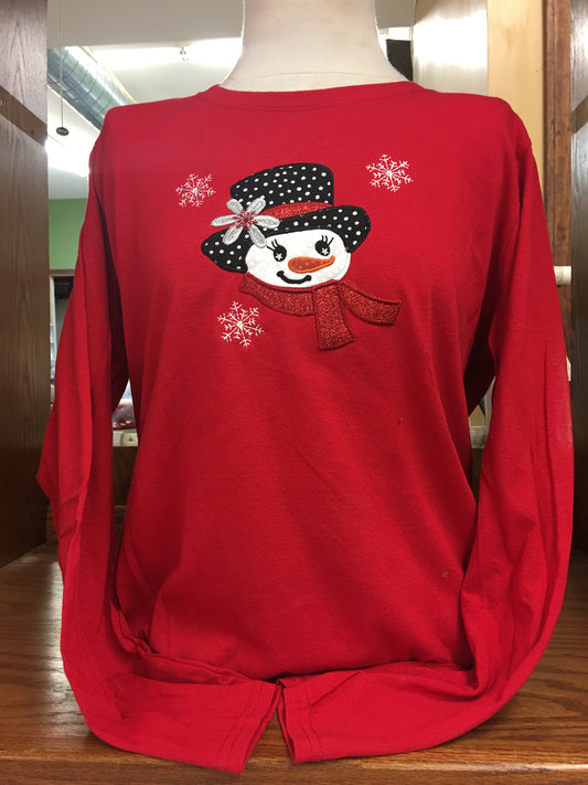 RED SNOWGIRL LONG SLEEVE T-SHIRT SM-4X