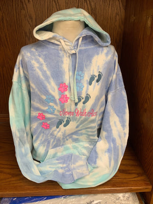 Tye Dye Walk Alone Long Sleeve Pullover Hoody SM-2X