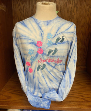 Tye Dye Walk Alone Long Sleeve  T-Shirt SM-2X