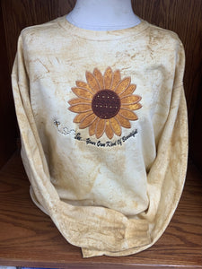Marbled Crew Sweatshirt Sunflower Be your own kind of Beautiful S-2X