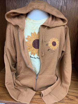 Sunflower Be Your Own Kind of Beautiful Zip Hoodie S-4X