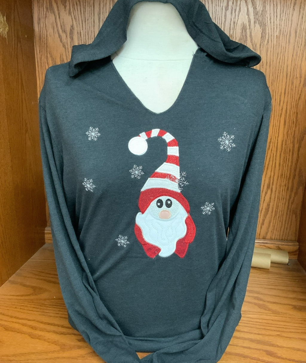 Light Weight T-Shirt Hoody Santa Gnome S-4X